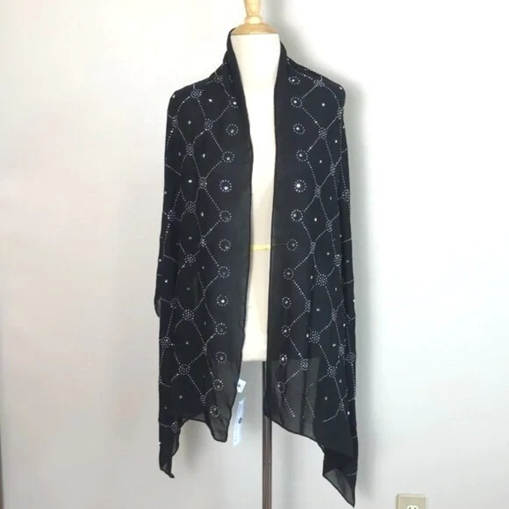 JESSICA MCCLINTOCK OS Bead Adorned Scarf Wrap Evening Formal Cocktail Whimsigoth